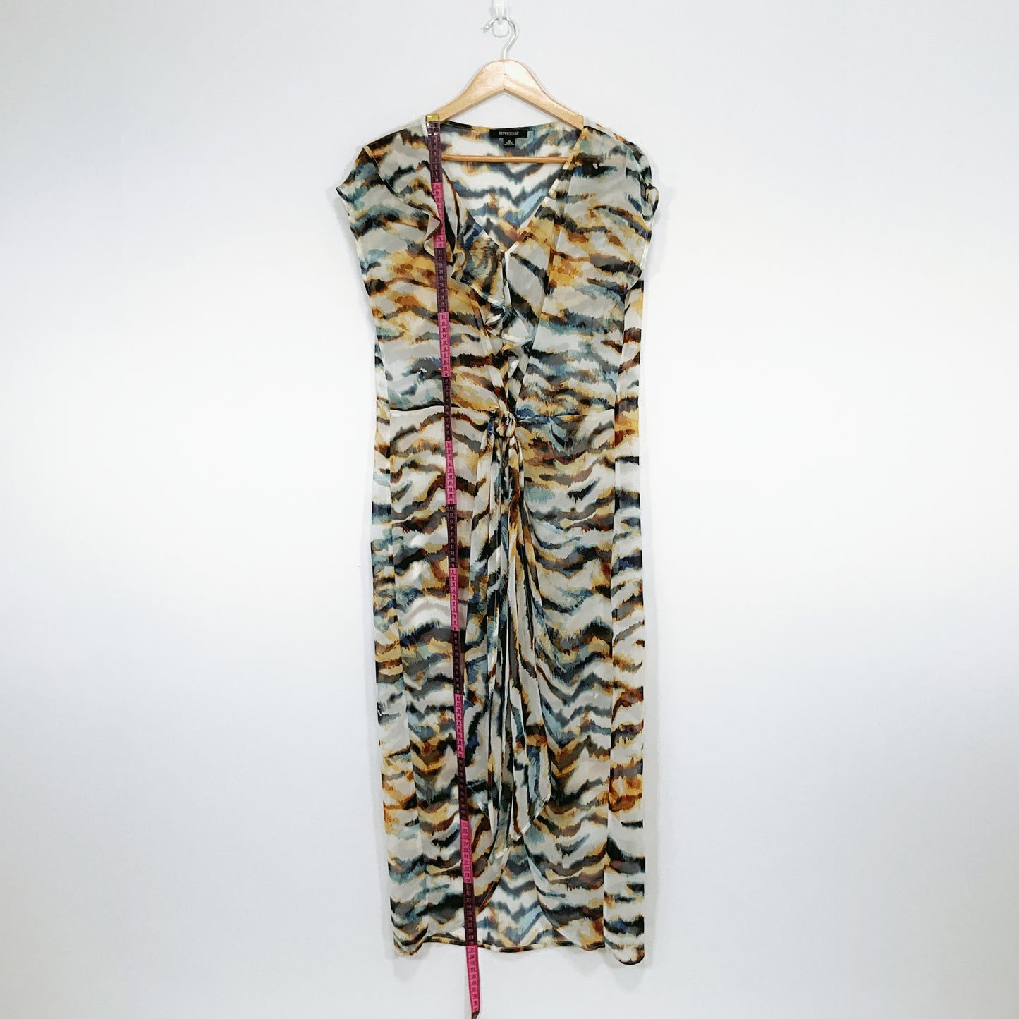 Repertoire - Abstract Print Draped Dress – NZ Made, Size 12