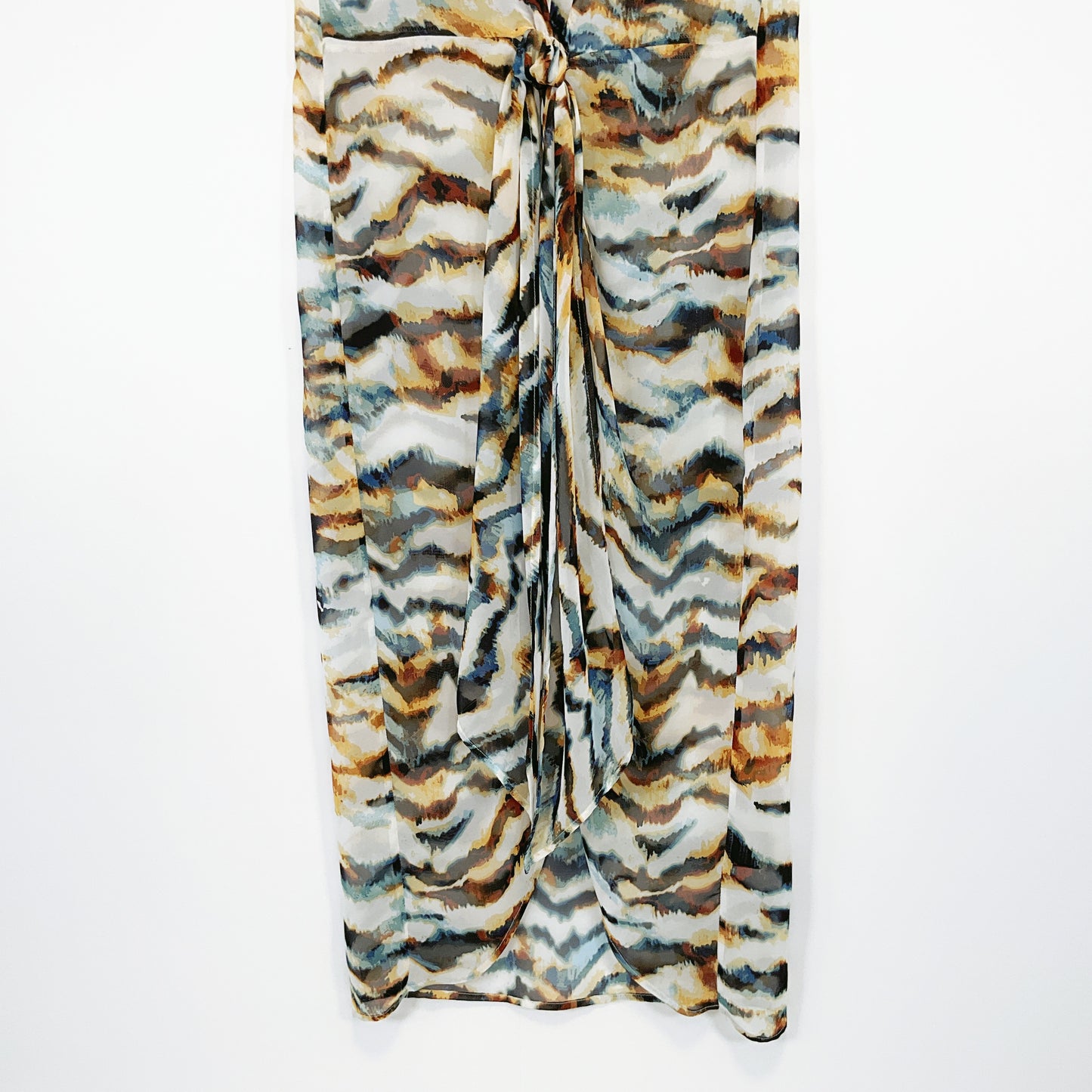 Repertoire - Abstract Print Draped Dress – NZ Made, Size 12