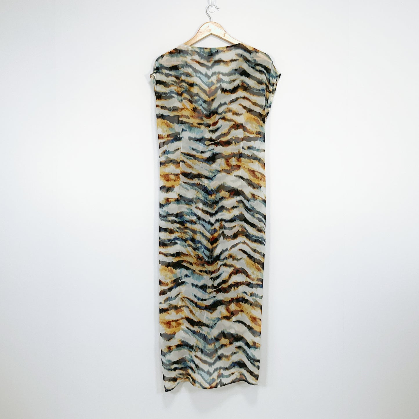 Repertoire - Abstract Print Draped Dress – NZ Made, Size 12