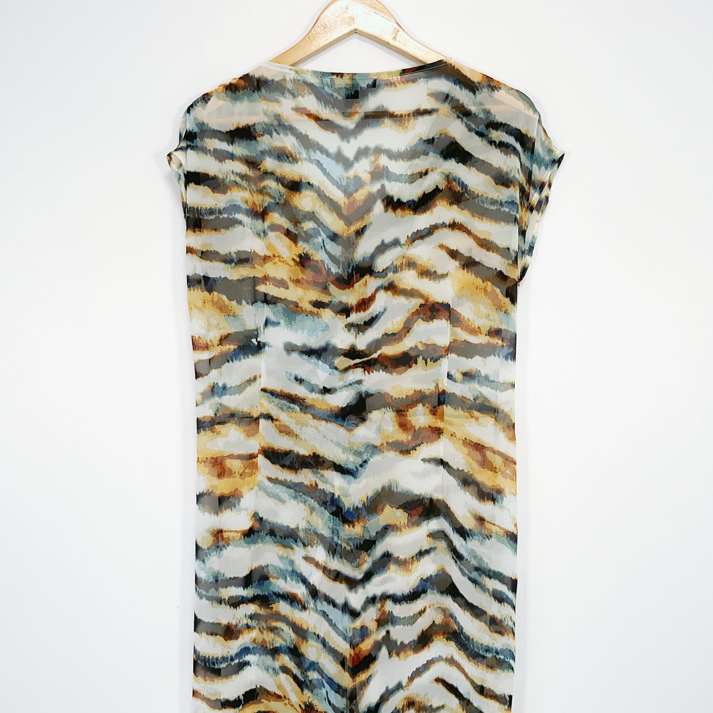 Repertoire - Abstract Print Draped Dress – NZ Made, Size 12