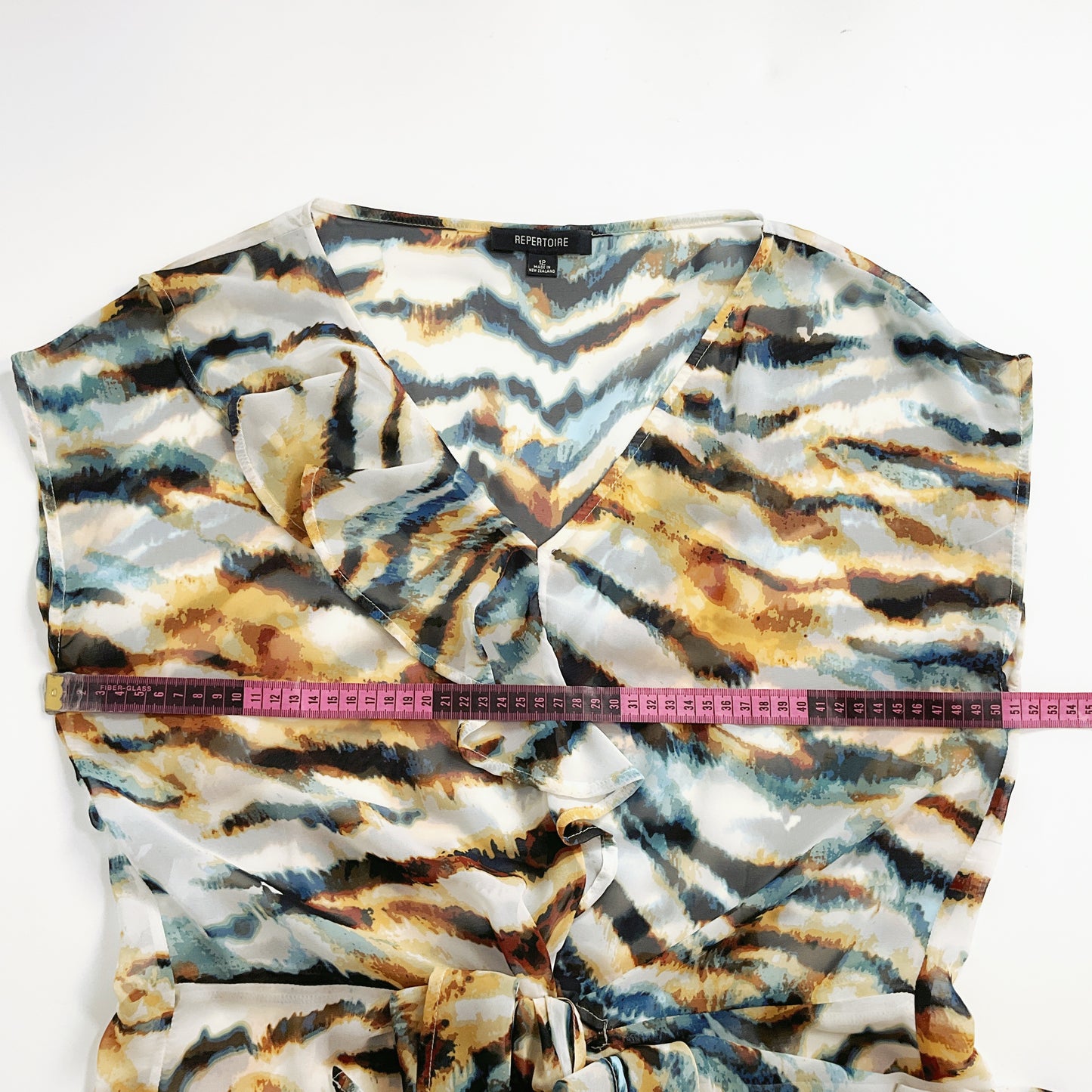 Repertoire - Abstract Print Draped Dress – NZ Made, Size 12