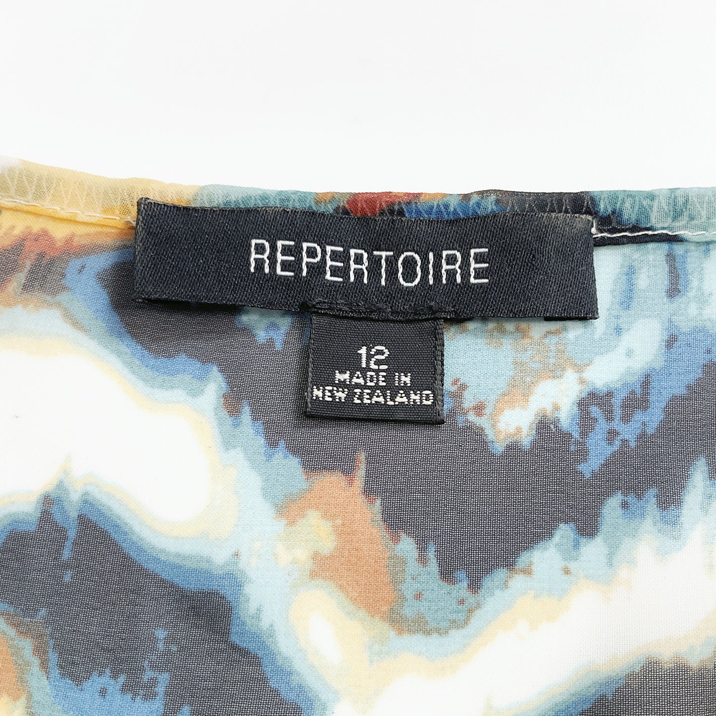 Repertoire - Abstract Print Draped Dress – NZ Made, Size 12