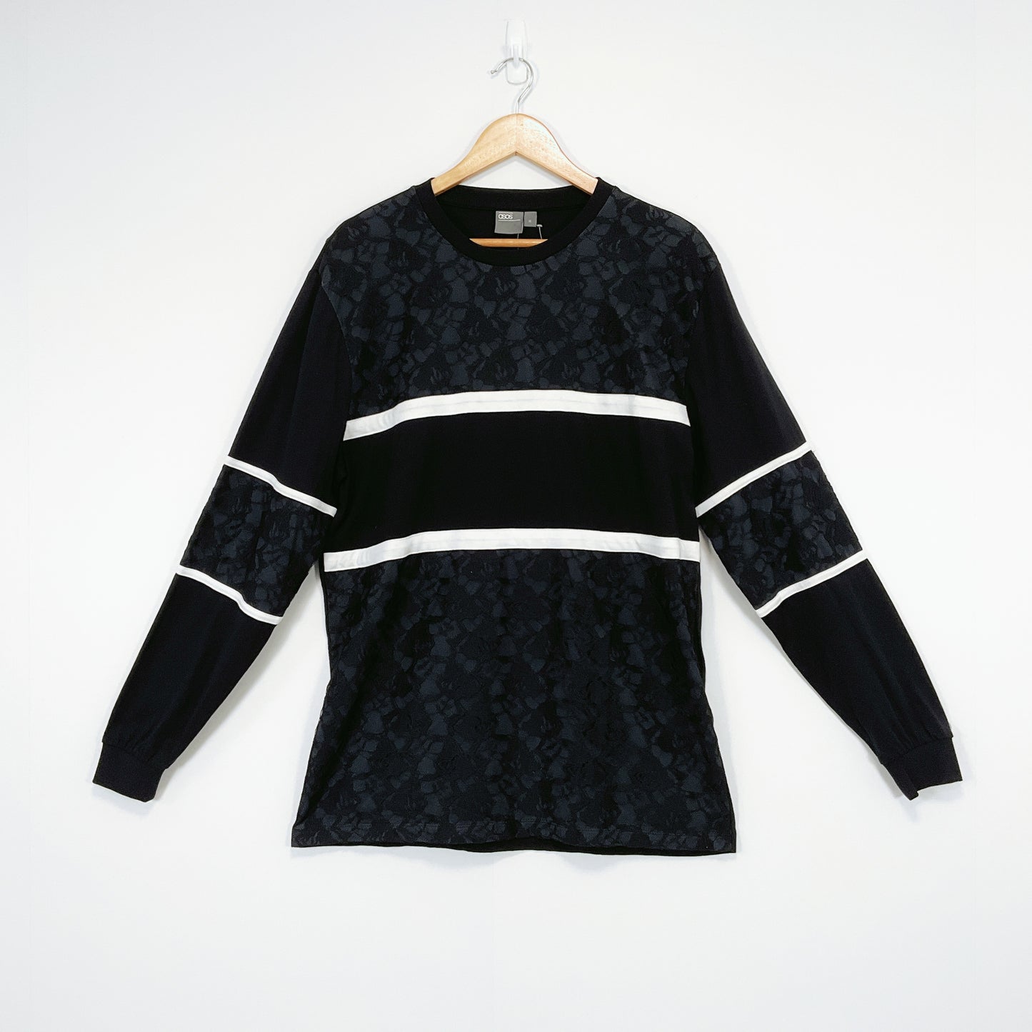 ASOS - Black Long Sleeve Top with White Stripes