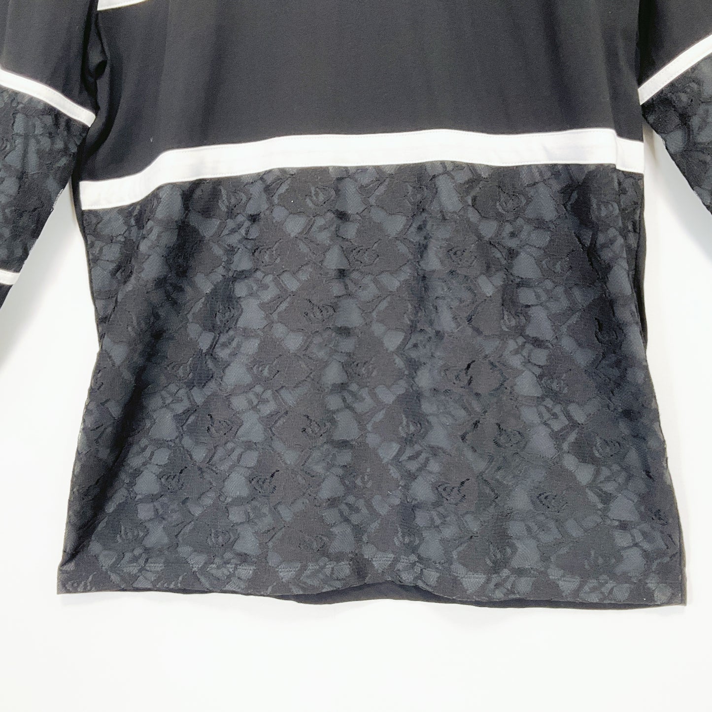 ASOS - Black Long Sleeve Top with White Stripes