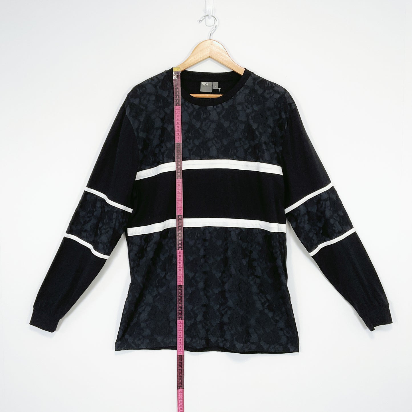 ASOS - Black Long Sleeve Top with White Stripes