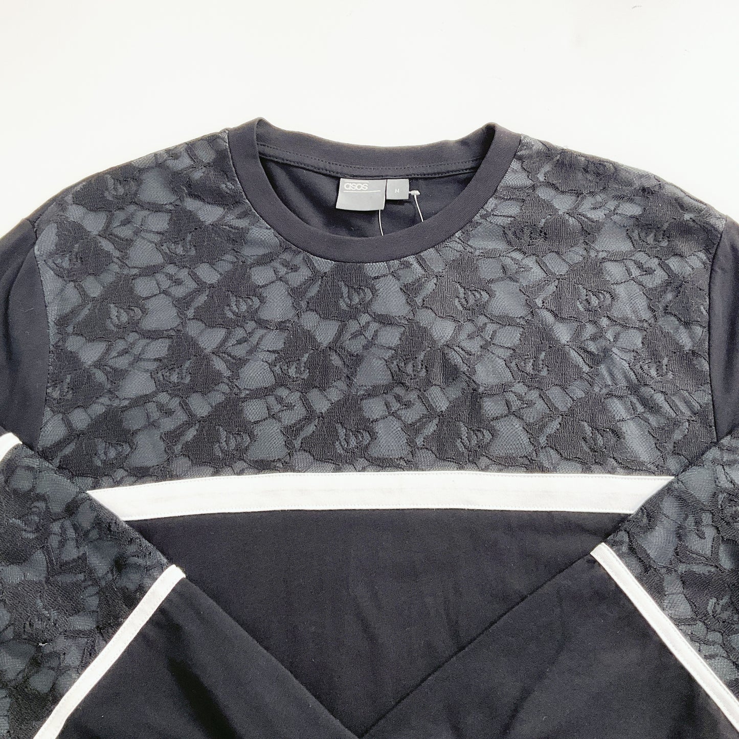 ASOS - Black Long Sleeve Top with White Stripes