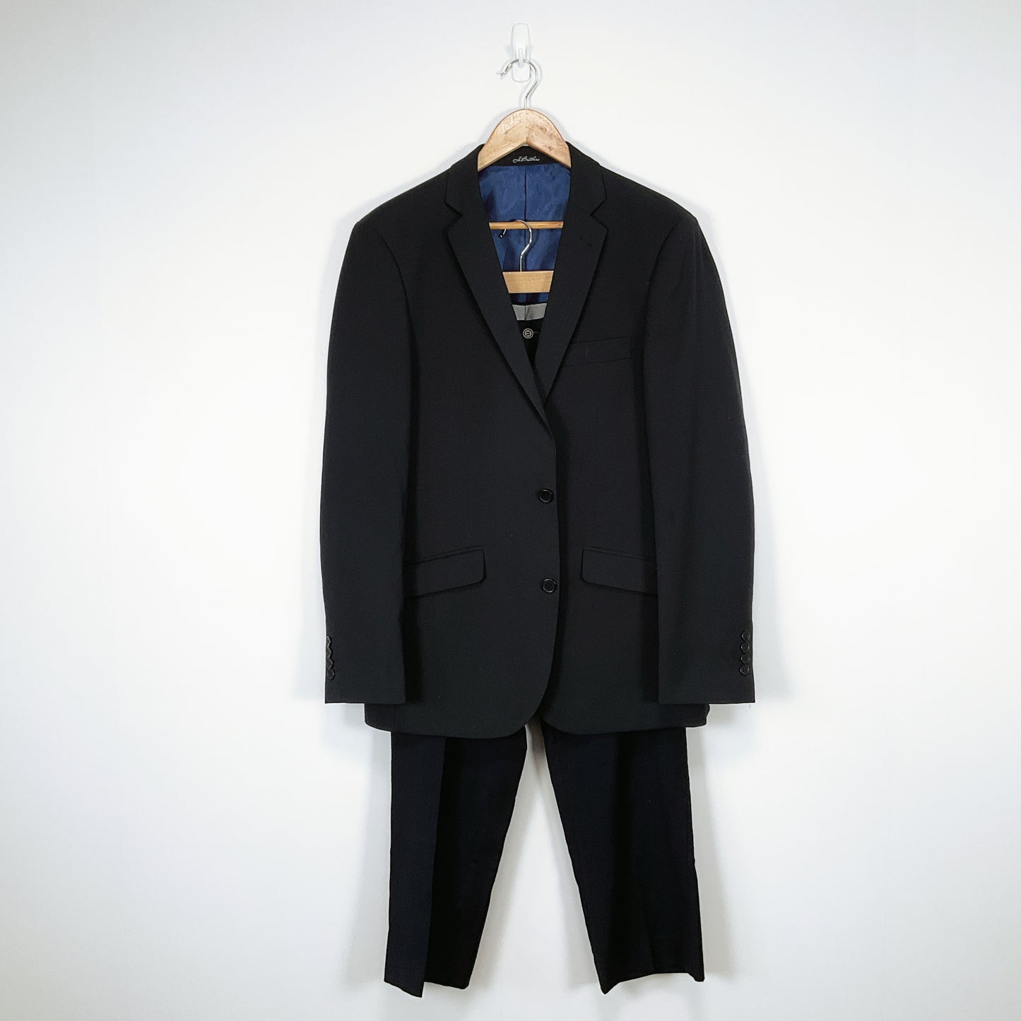 H.Brothers - Skinny Stretch Suit Blaser and Pants Set with navy lining