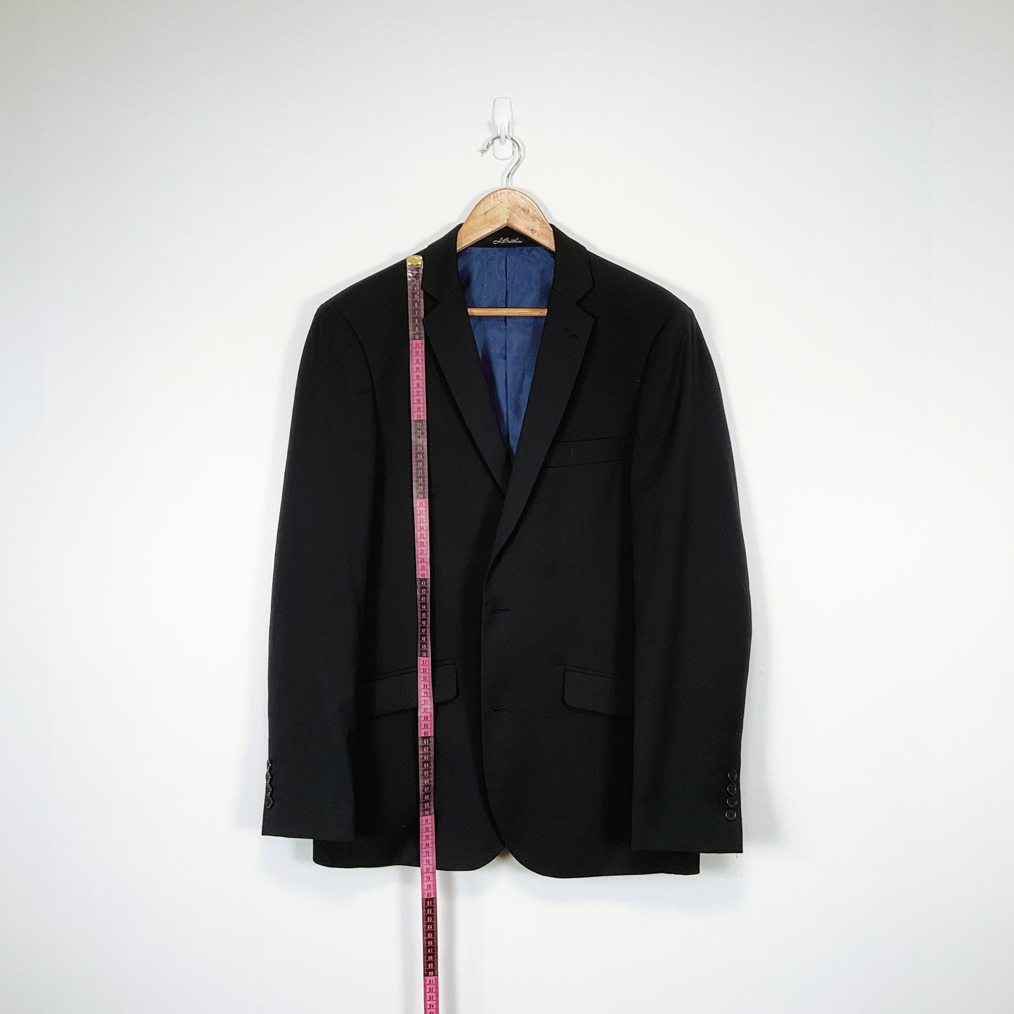 H.Brothers - Skinny Stretch Suit Blaser and Pants Set with navy lining