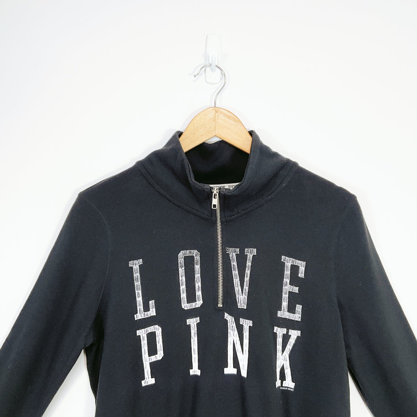PINK Victoria’s Secret - Half-Zip Black Sweatshirt