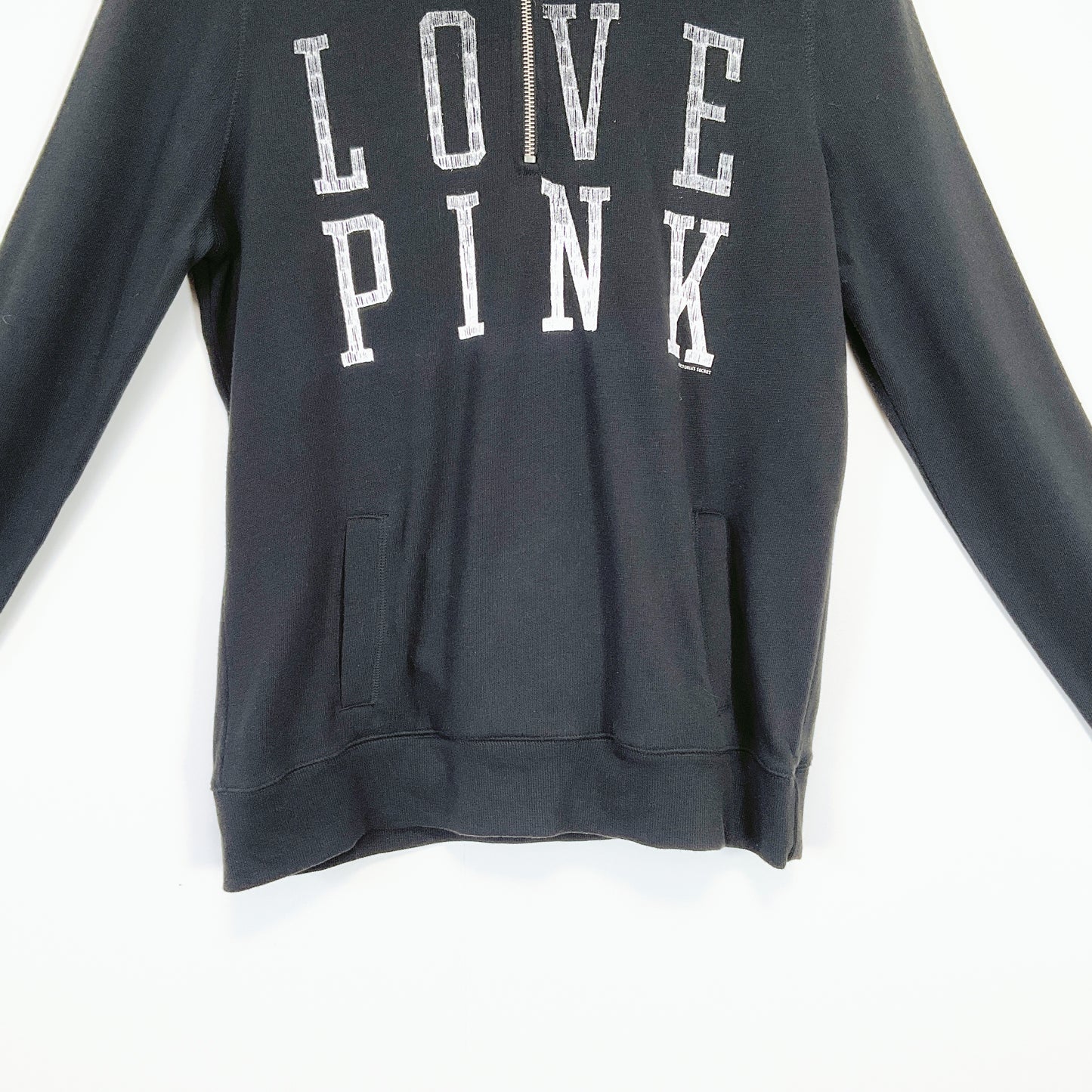 PINK Victoria’s Secret - Half-Zip Black Sweatshirt