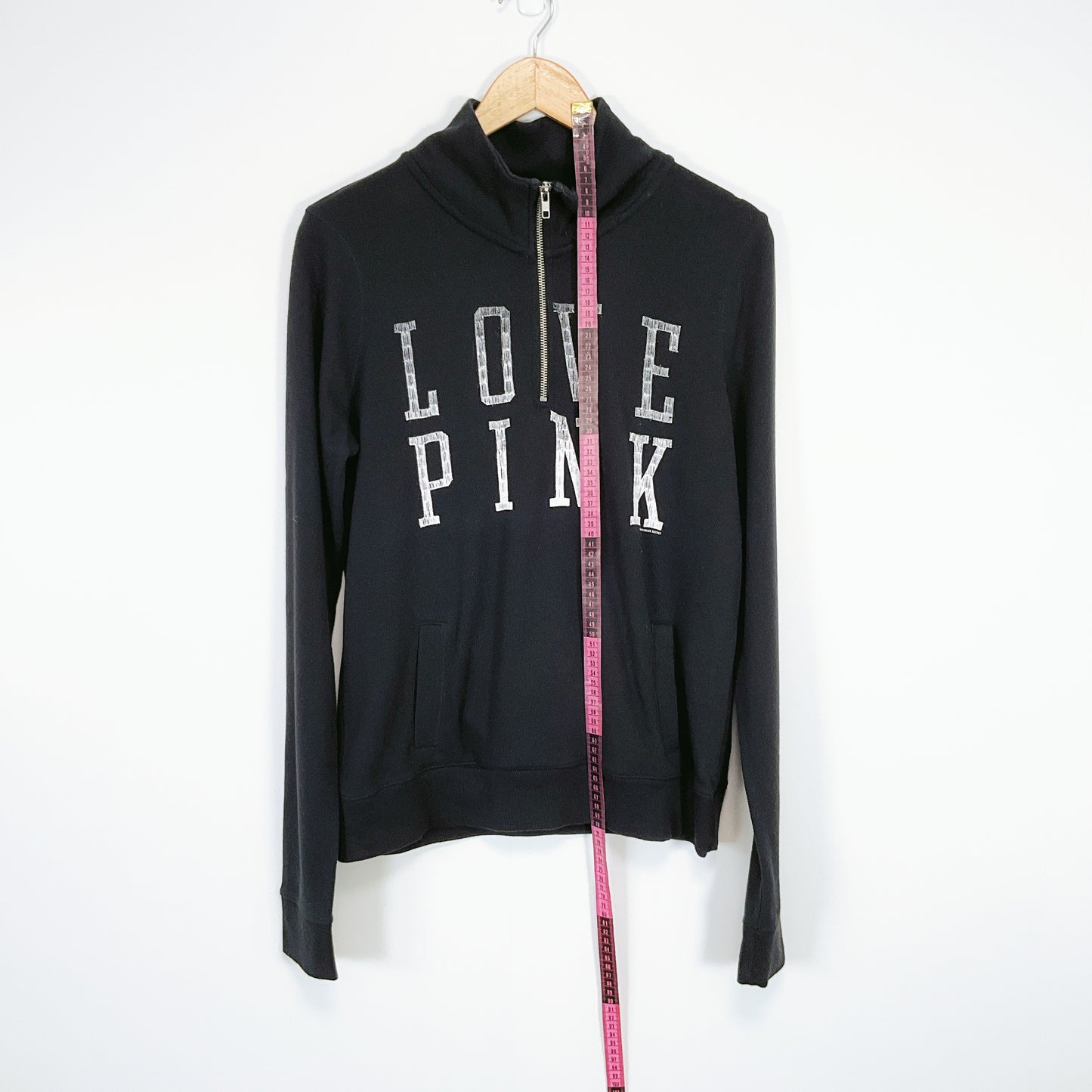PINK Victoria’s Secret - Half-Zip Black Sweatshirt