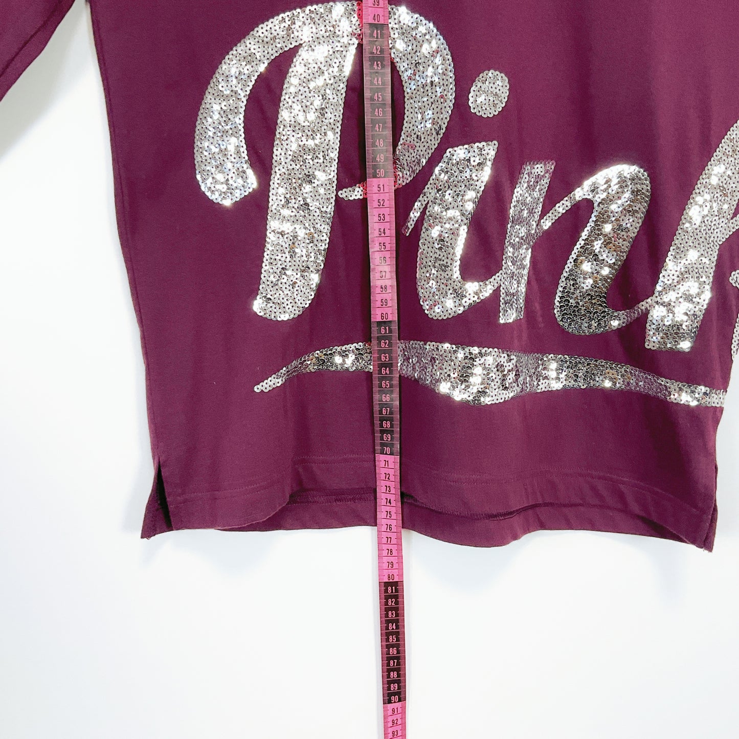 PINK Victoria’s Secret - purple long sleeve top with silver sequin
