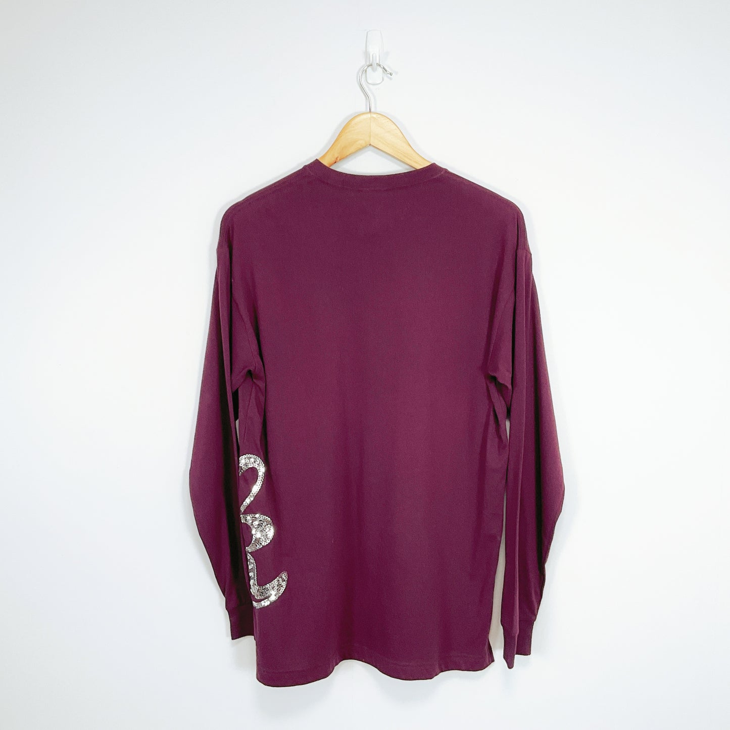 PINK Victoria’s Secret - purple long sleeve top with silver sequin