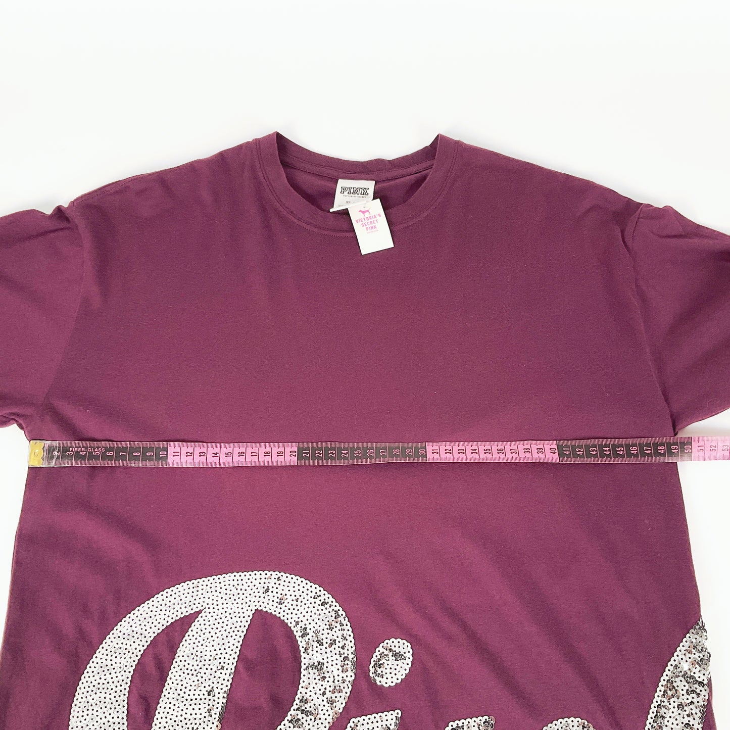 PINK Victoria’s Secret - purple long sleeve top with silver sequin