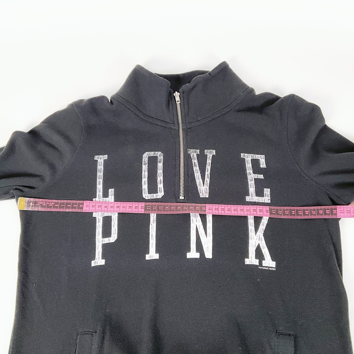 PINK Victoria’s Secret - Half-Zip Black Sweatshirt