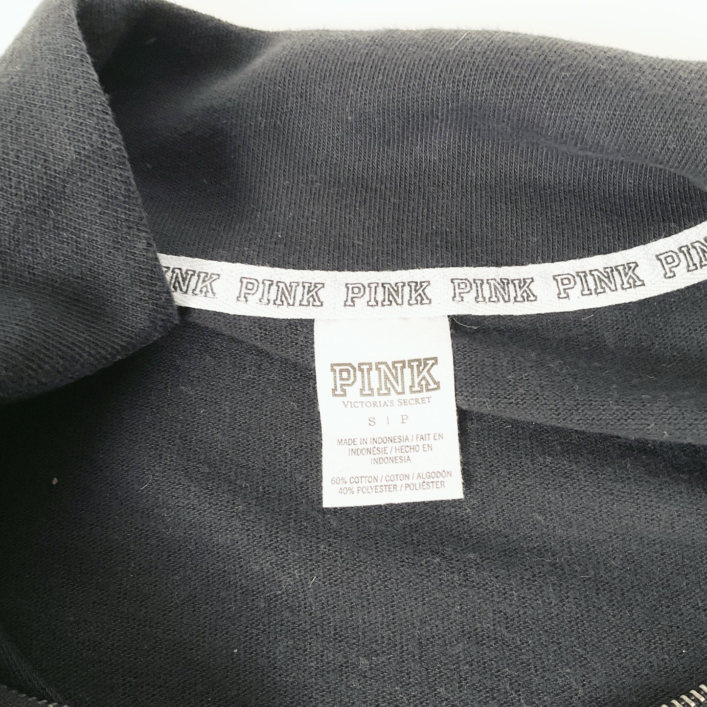 PINK Victoria’s Secret - Half-Zip Black Sweatshirt