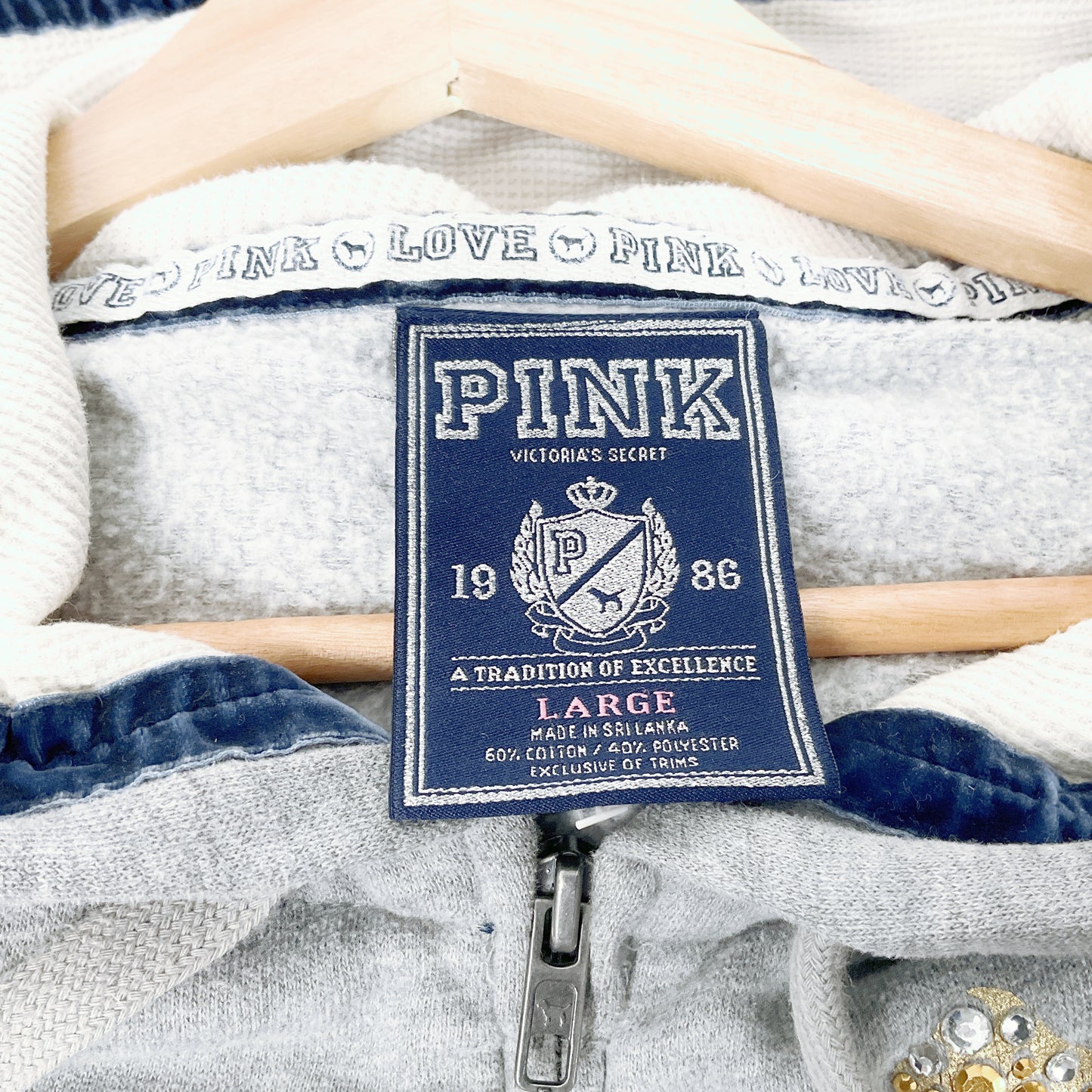 Victoria's Secret Pink - Fleece Zip Through Hoodie with Logo