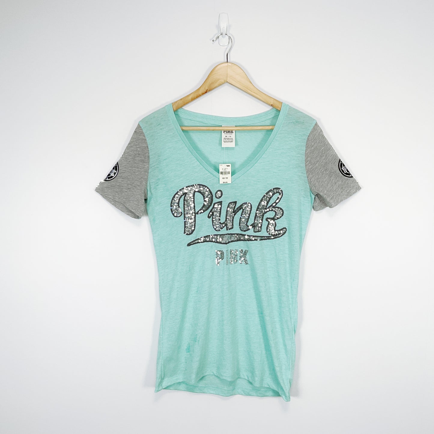 Victoria’s Secret PINK - Sequin Logo V-Neck Tee