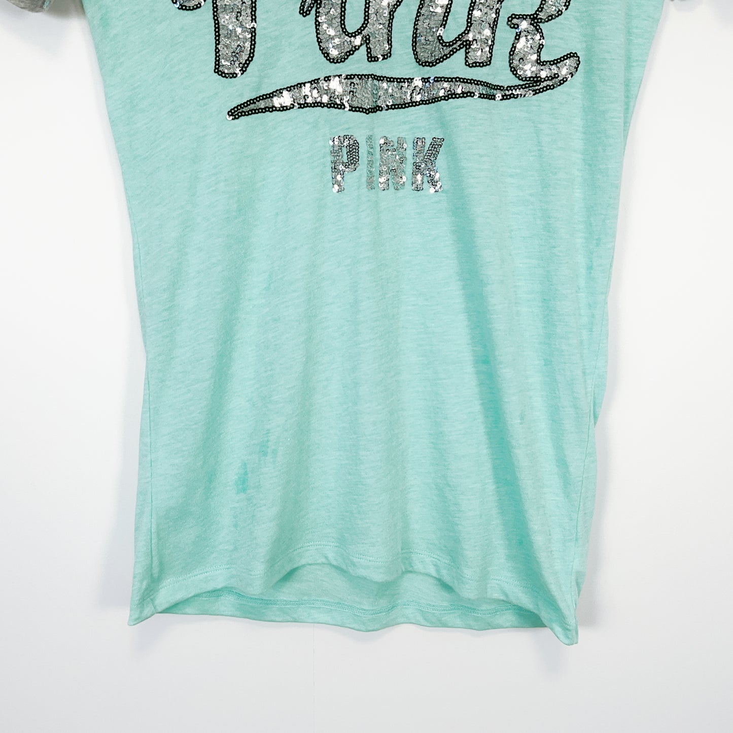 Victoria’s Secret PINK - Sequin Logo V-Neck Tee