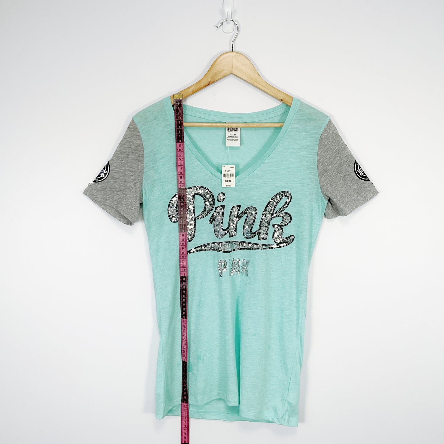 Victoria’s Secret PINK - Sequin Logo V-Neck Tee