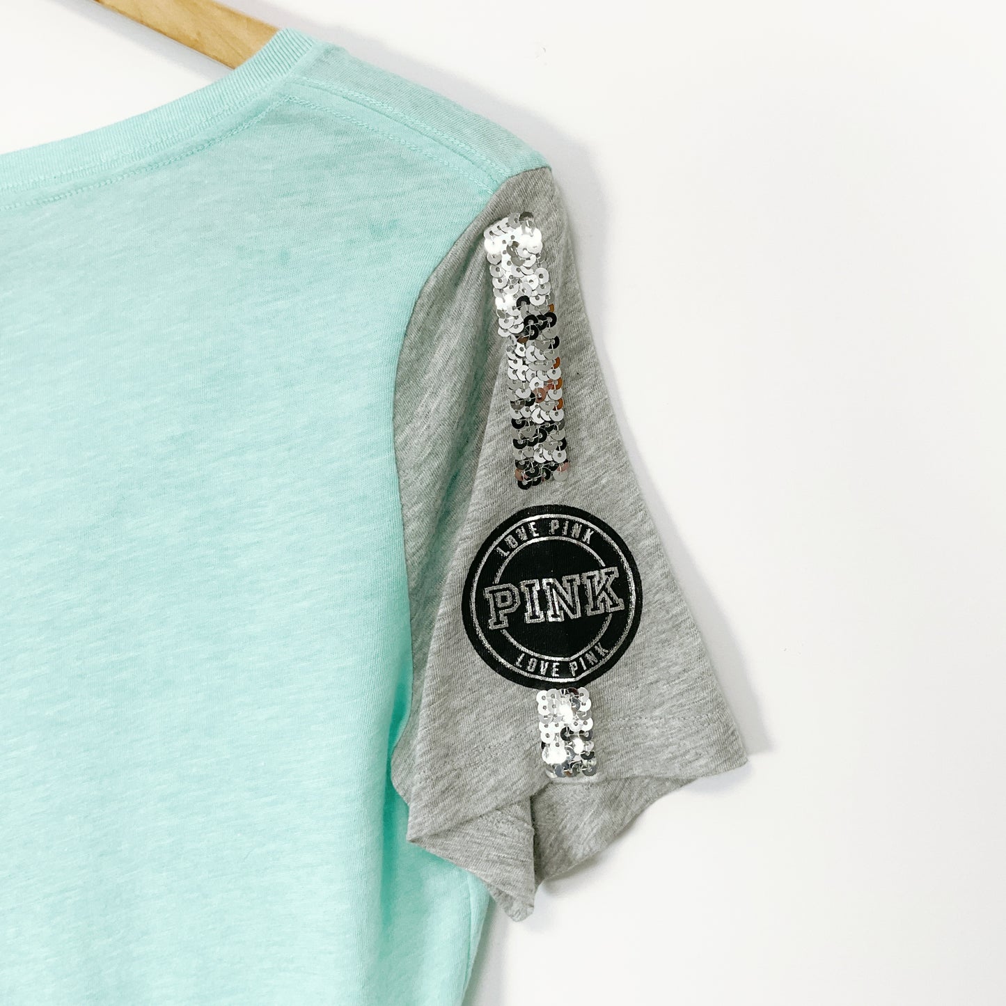Victoria’s Secret PINK - Sequin Logo V-Neck Tee