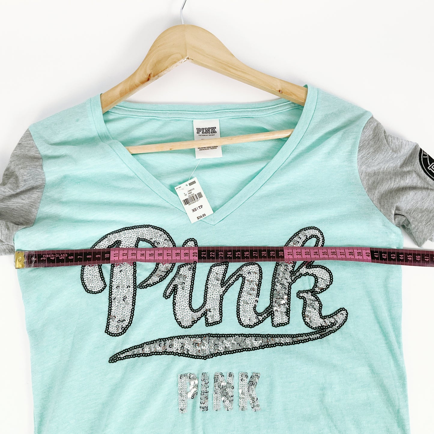 Victoria’s Secret PINK - Sequin Logo V-Neck Tee