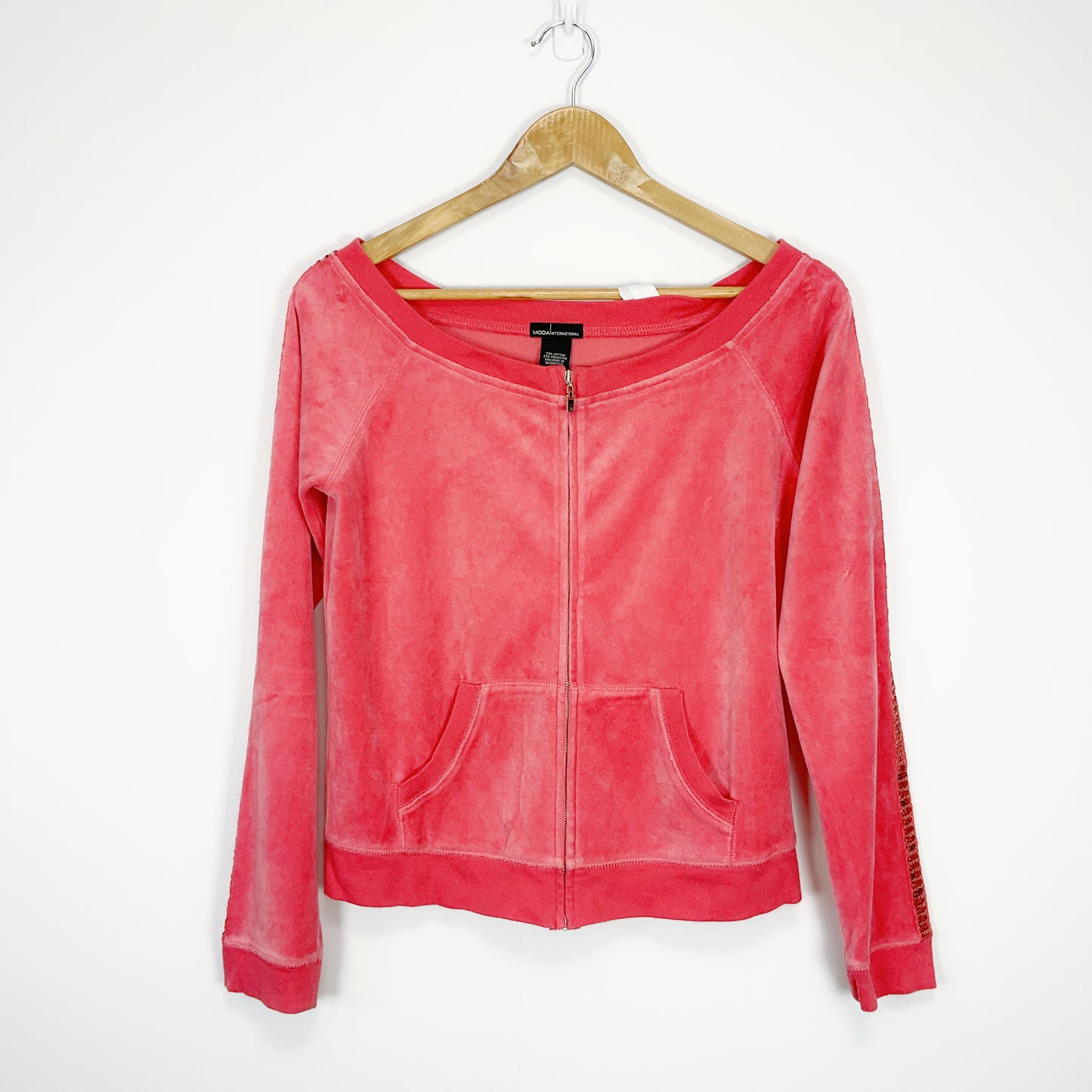 MODA International - Velvet Zip Through Tracksuit