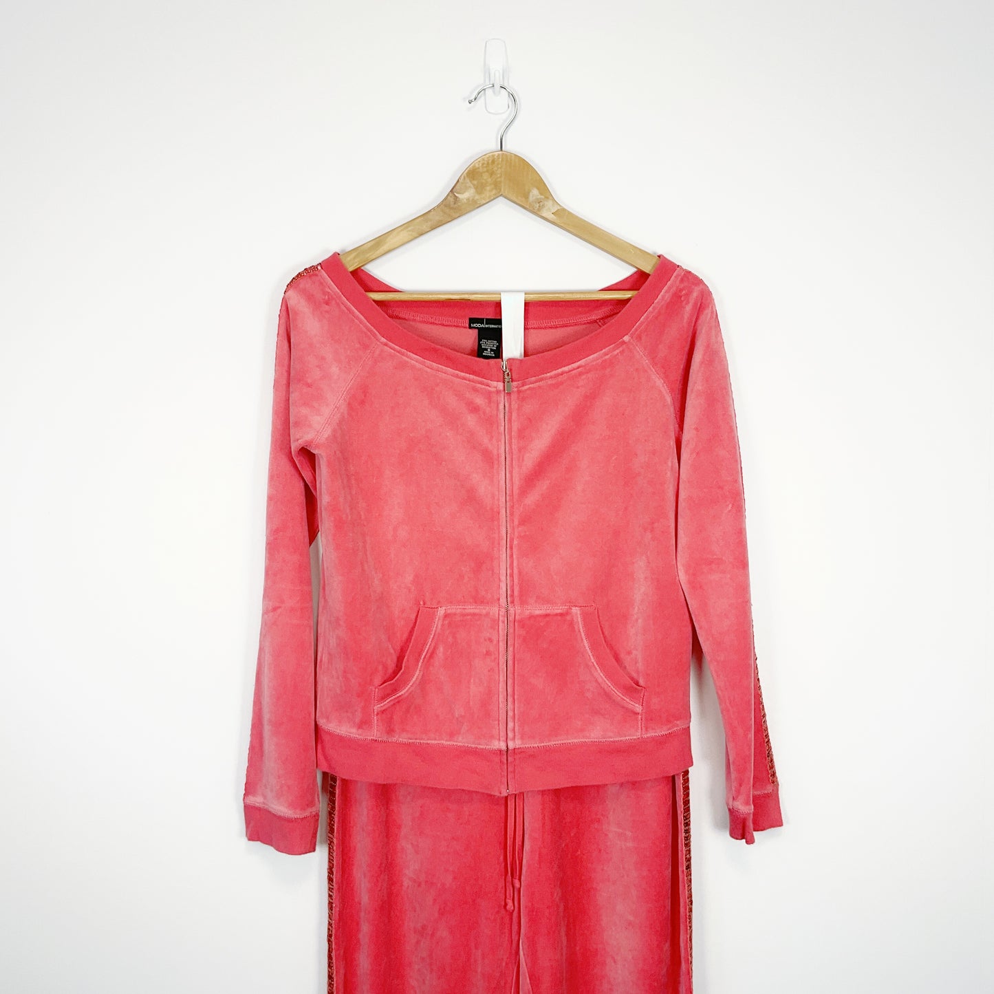 MODA International - Velvet Zip Through Tracksuit