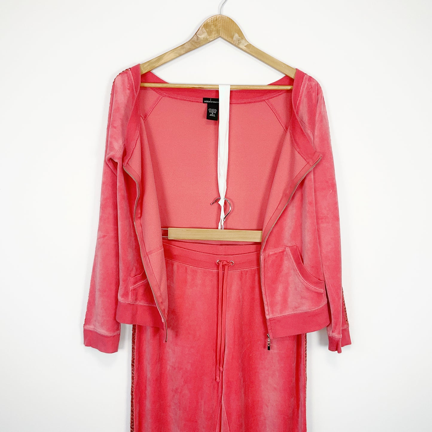 MODA International - Velvet Zip Through Tracksuit