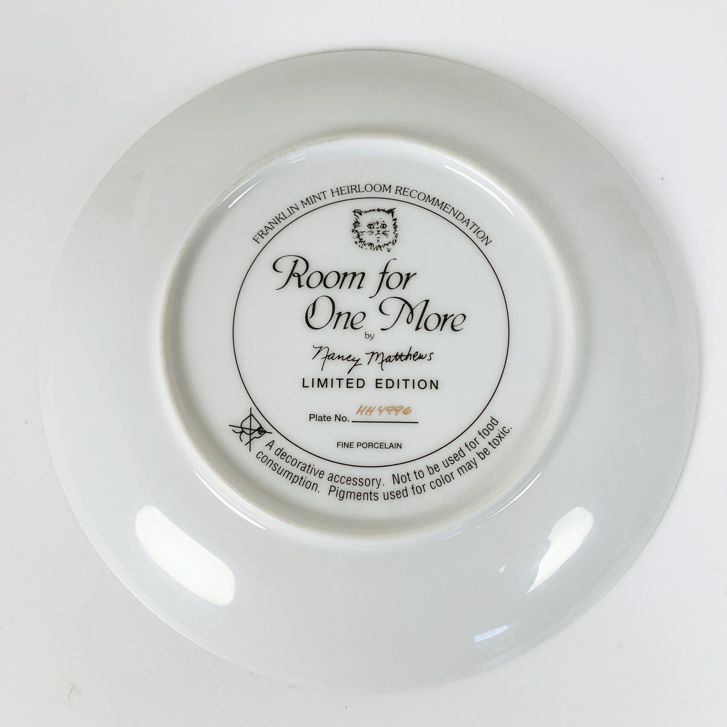 Franklin Mint - "Room for One More" by Nancy Matthews Decorative Plate