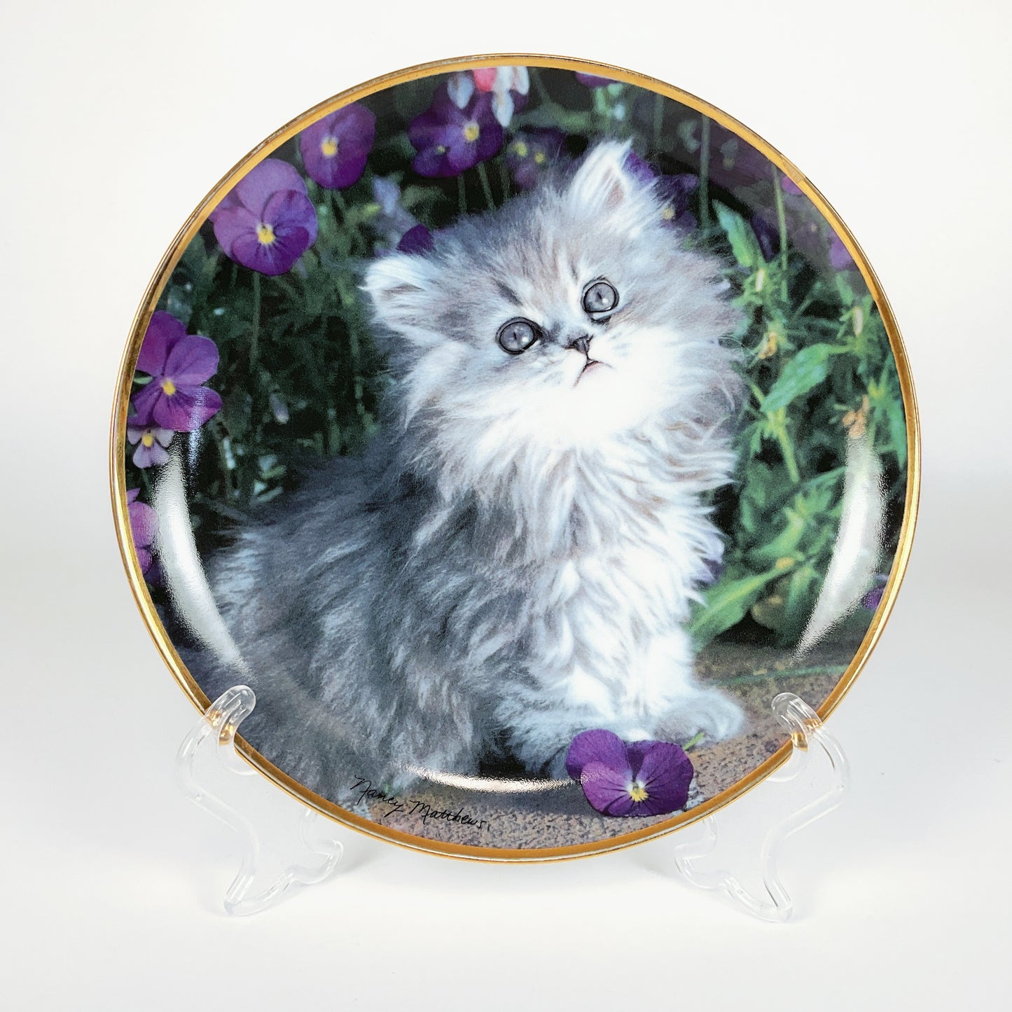 Franklin Mint - "Purrfection!" by Nancy Matthews Decorative Plate