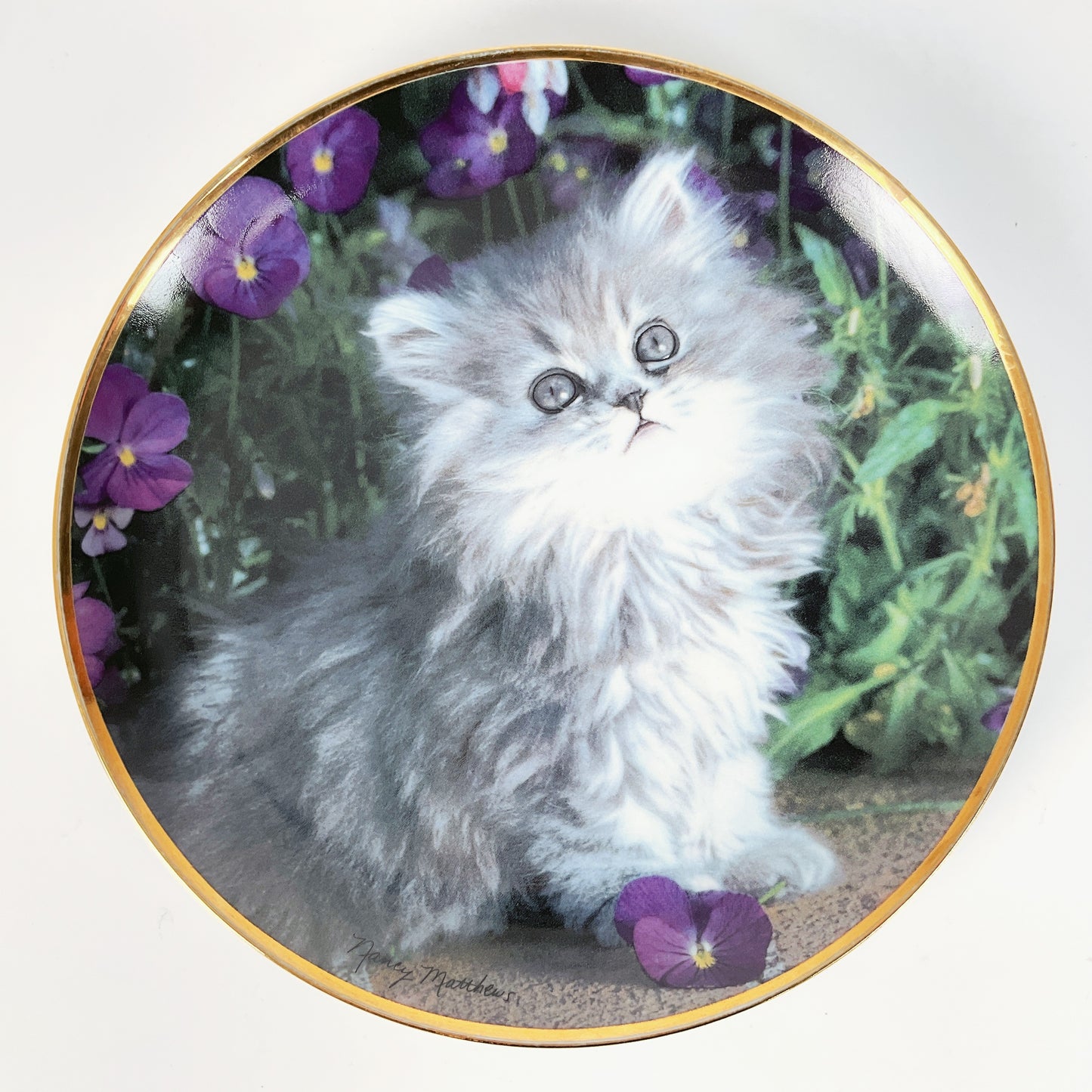 Franklin Mint - "Purrfection!" by Nancy Matthews Decorative Plate