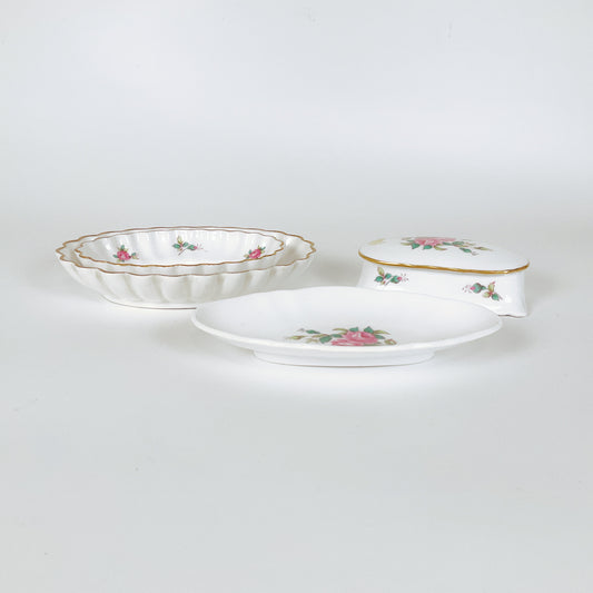 Vintage Spode England - Bone China Billingsley Rose Spray Set
