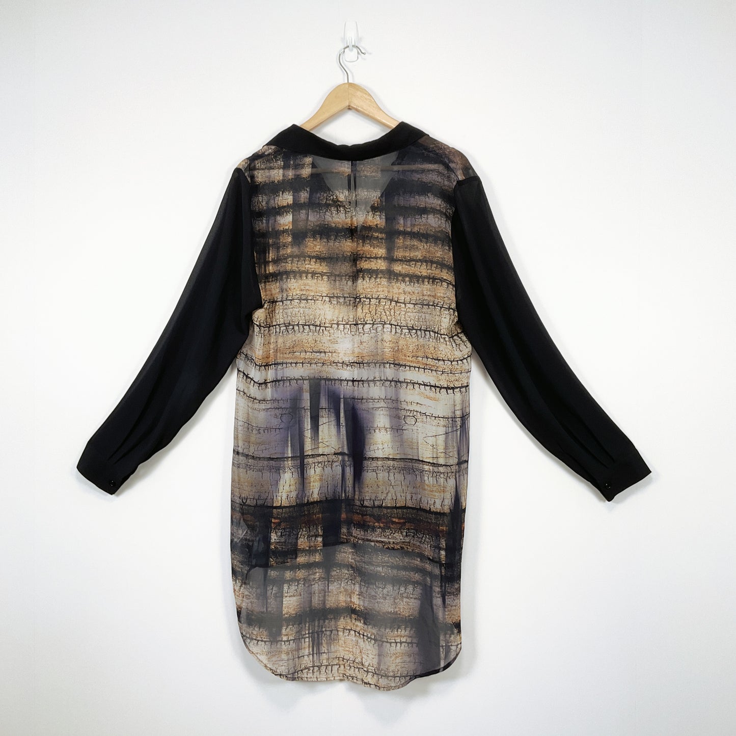 Storm - Sheer Longline Button-Down Shirt