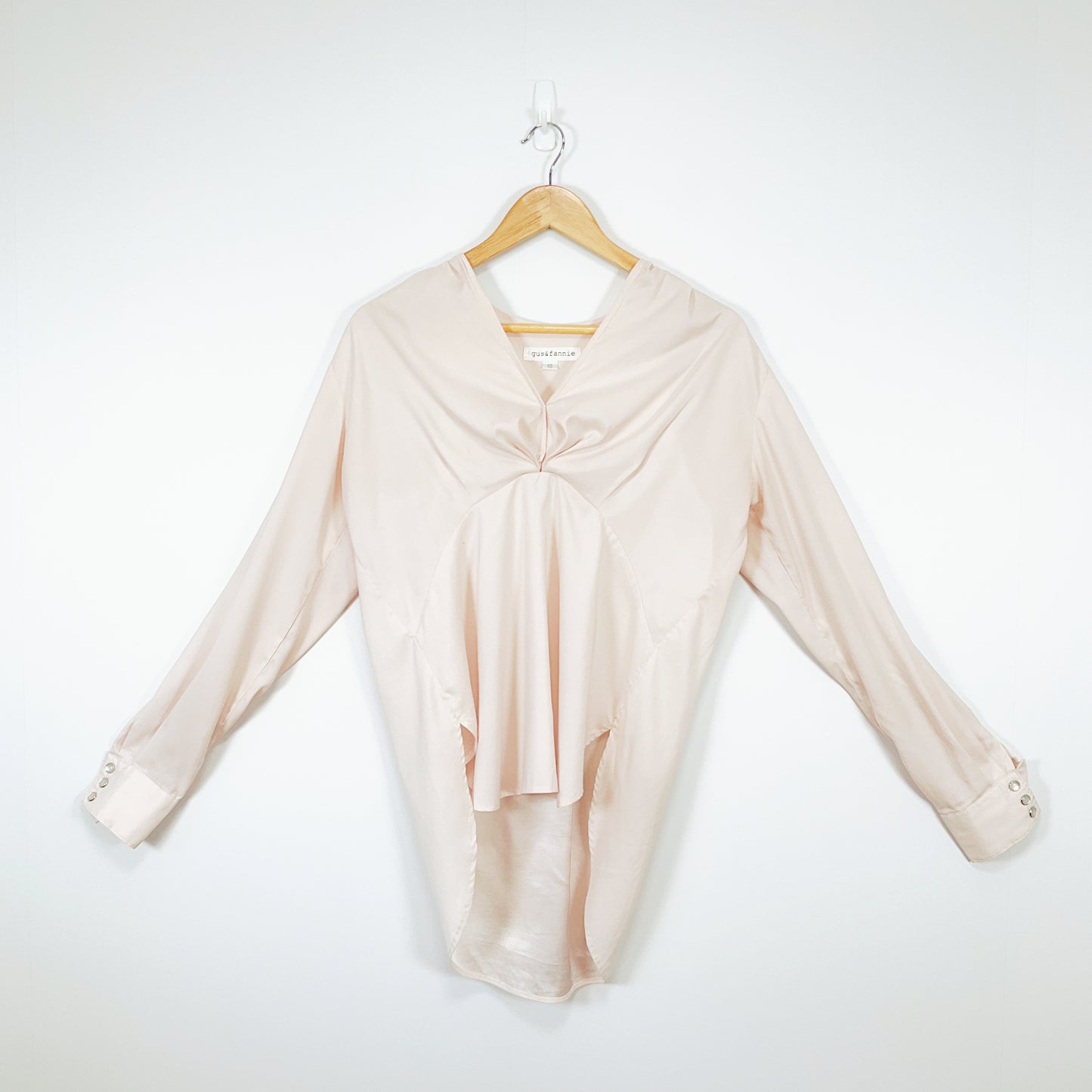 Gus Fannie - Blush Twist-Front Long Sleeve Blouse