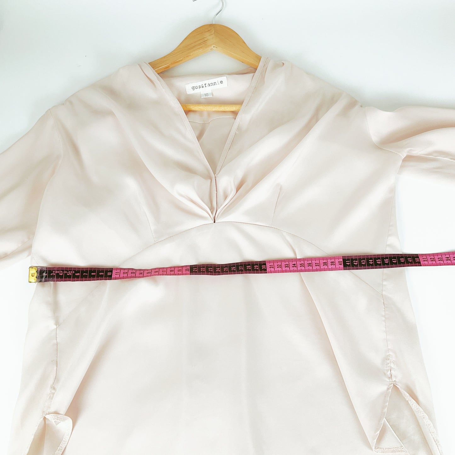 Gus Fannie - Blush Twist-Front Long Sleeve Blouse