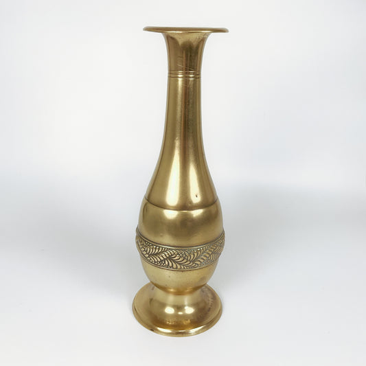 German Made Brass Engraved Vase