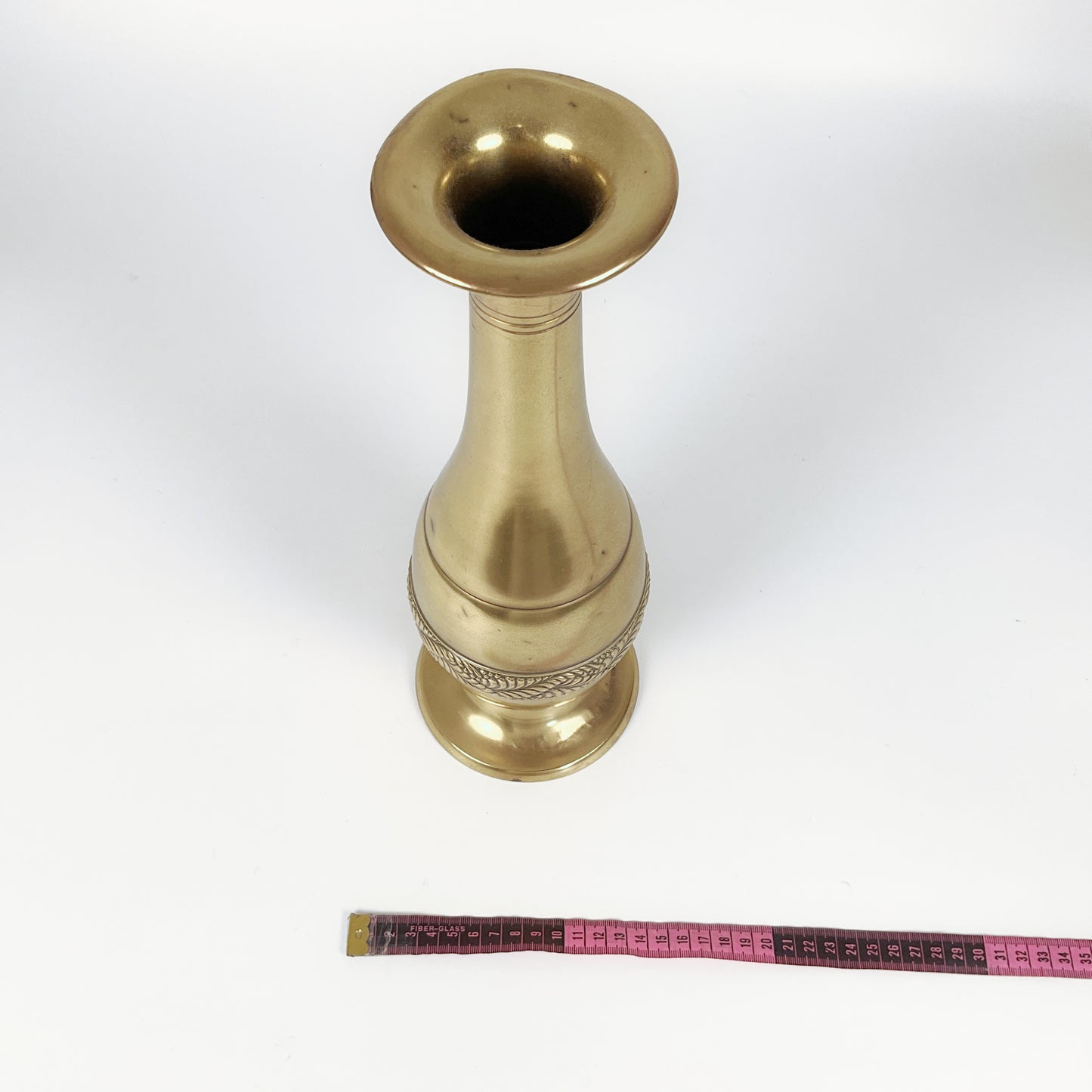 German Made Brass Engraved Vase