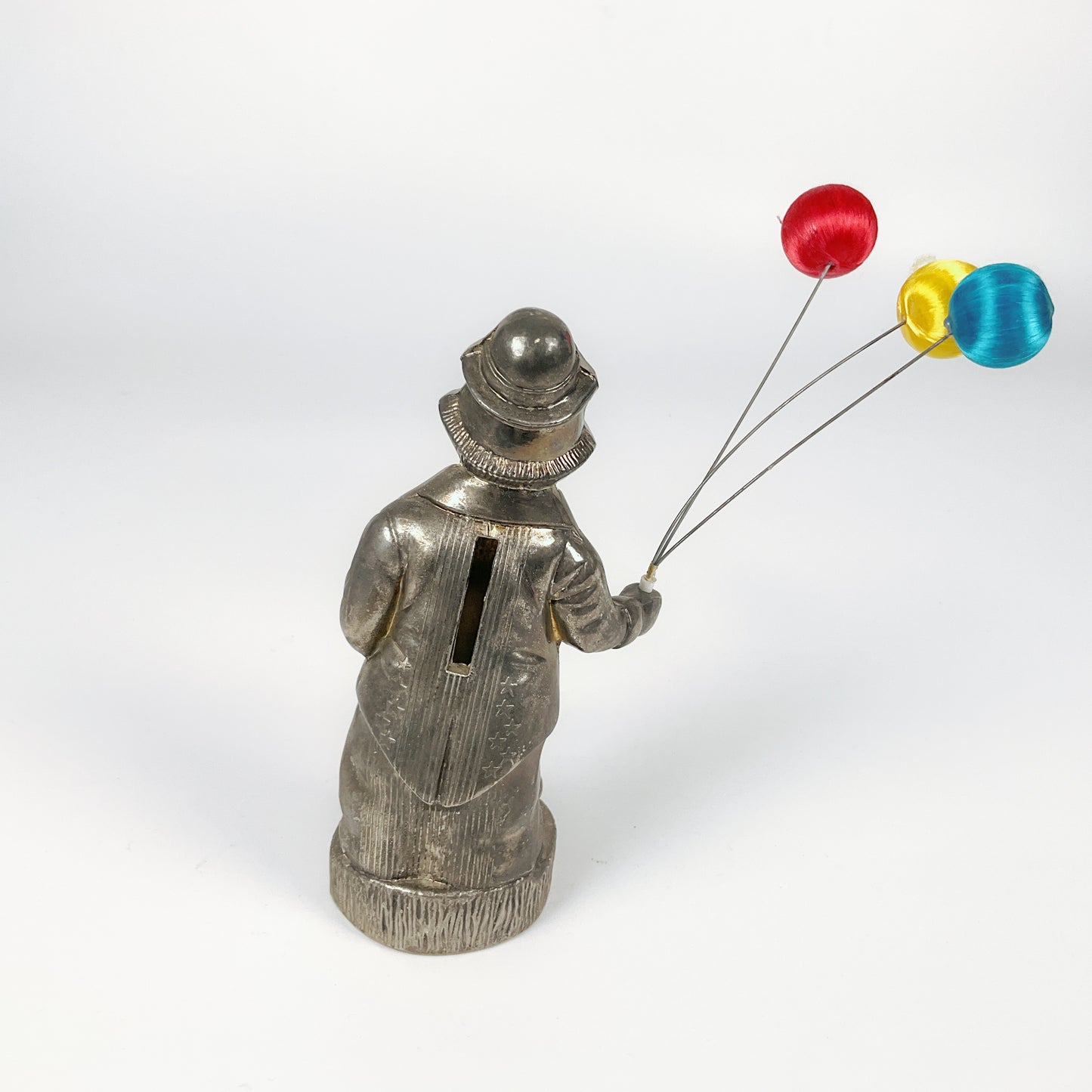 Vintage Silver Clown Coin Bank