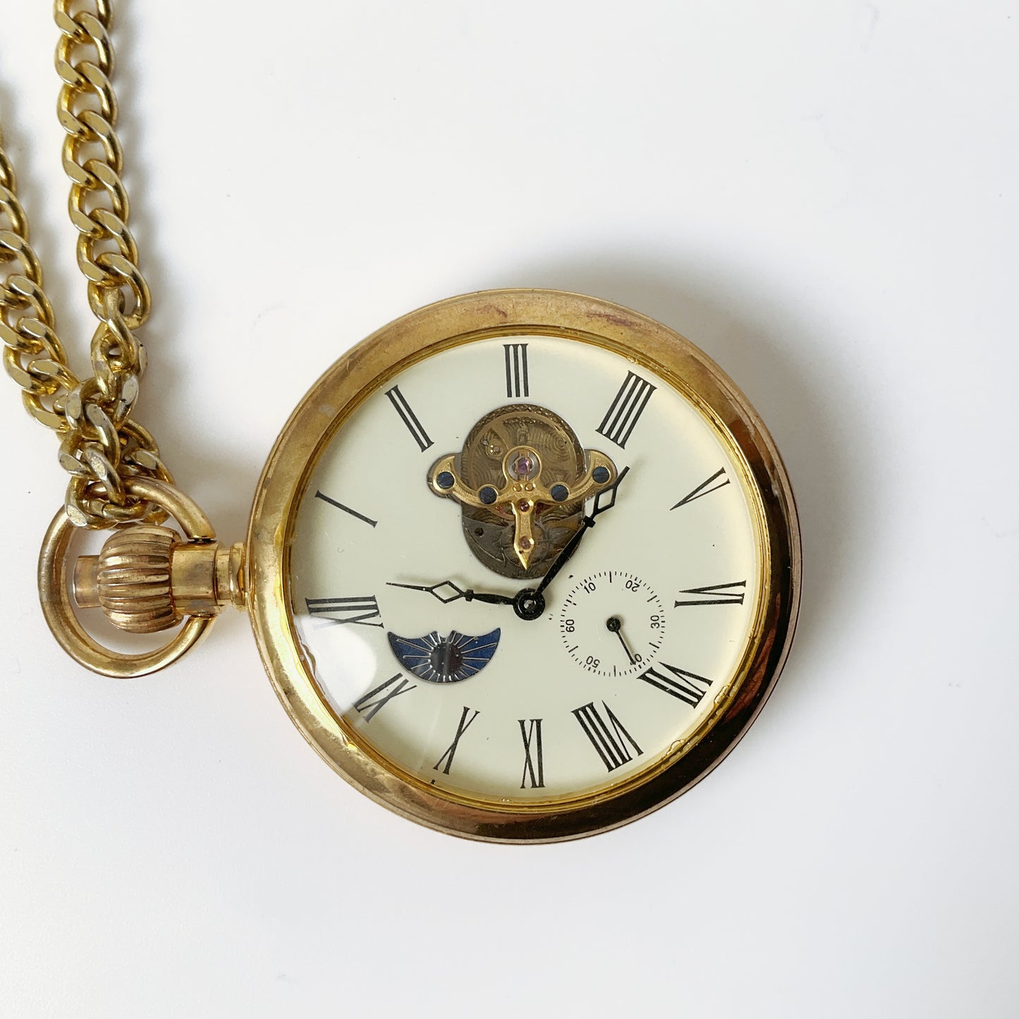 Gold Analogue Vintage Working Pocket Watch