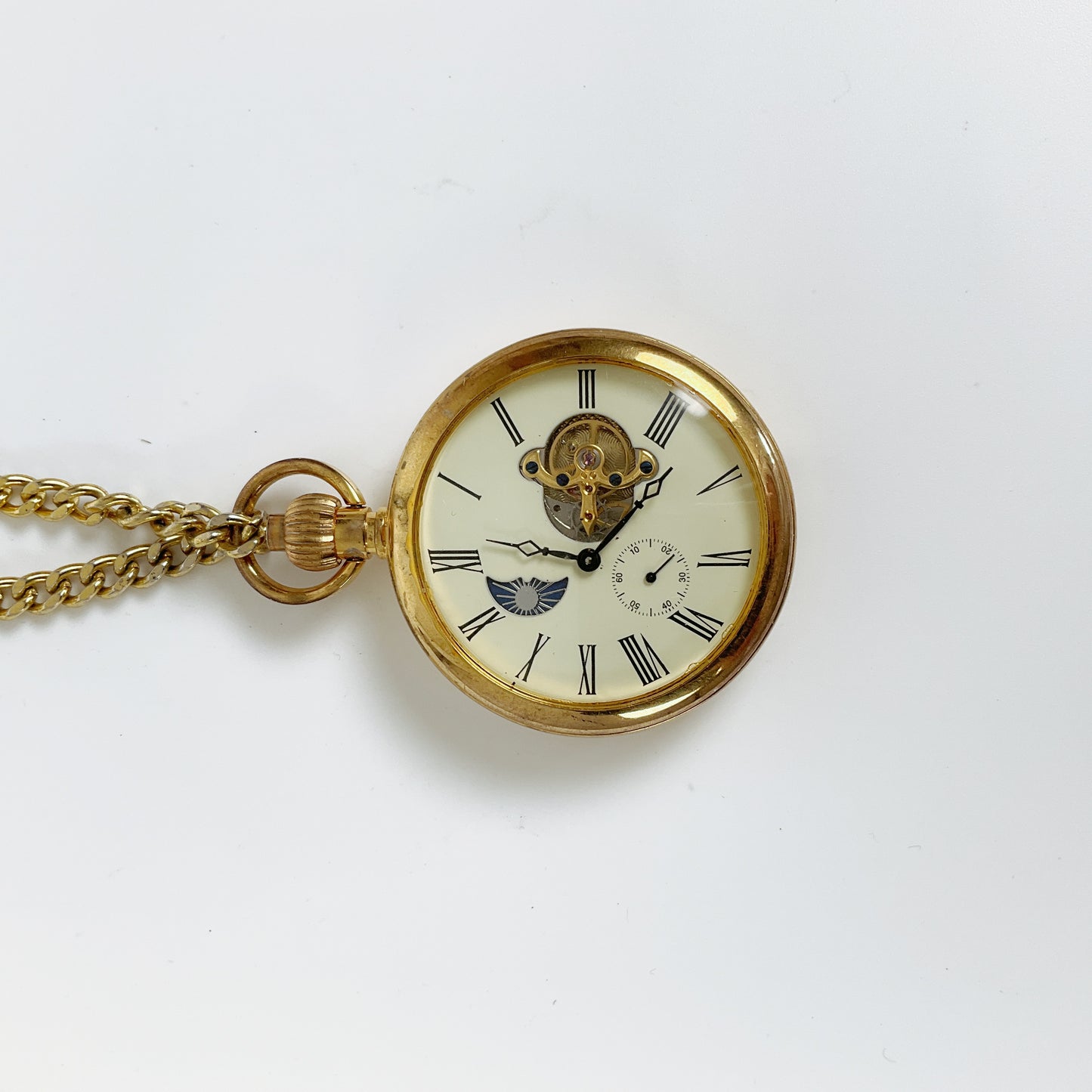 Gold Analogue Vintage Working Pocket Watch