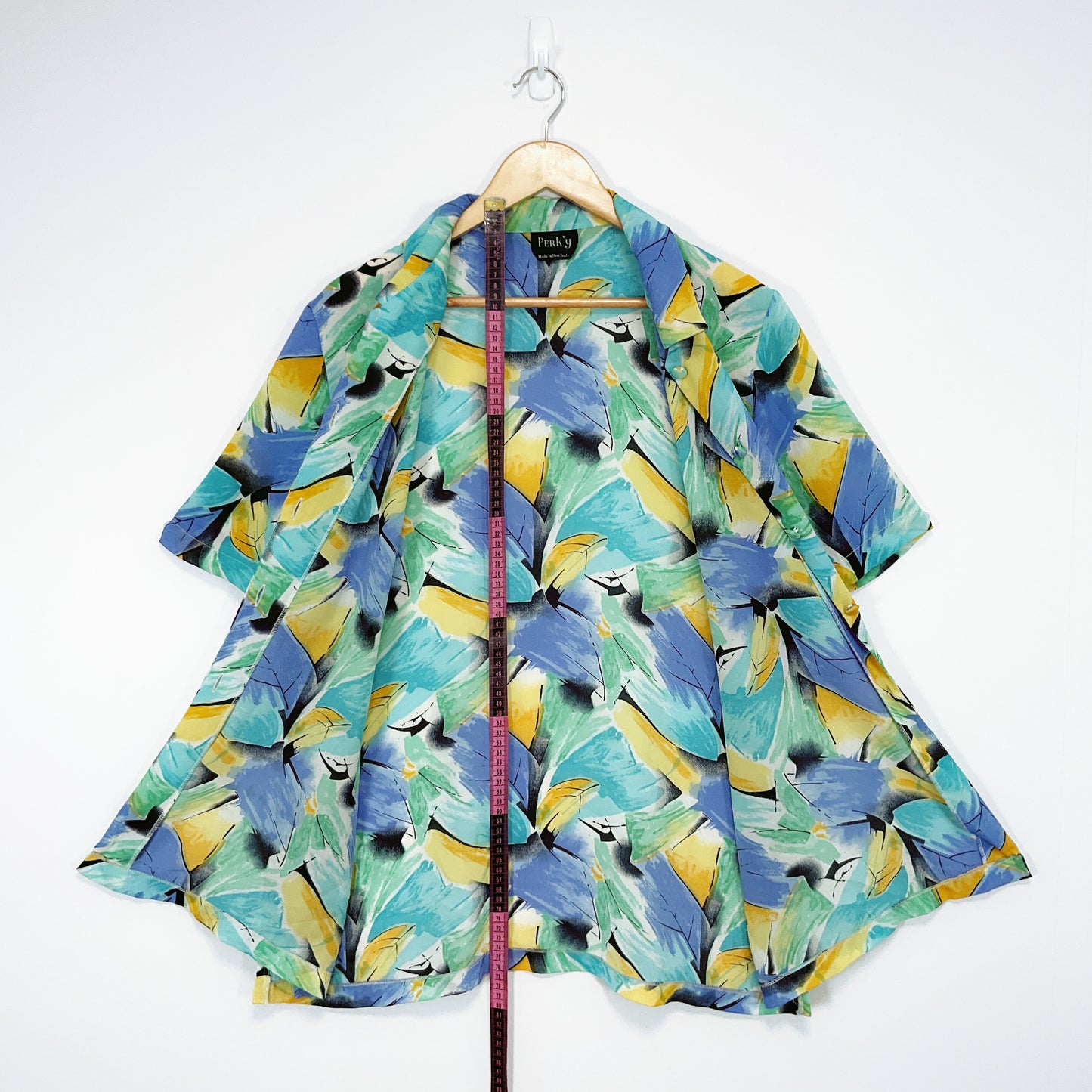 PERK'Y - Leaf Patterned Short Sleeve Shirt