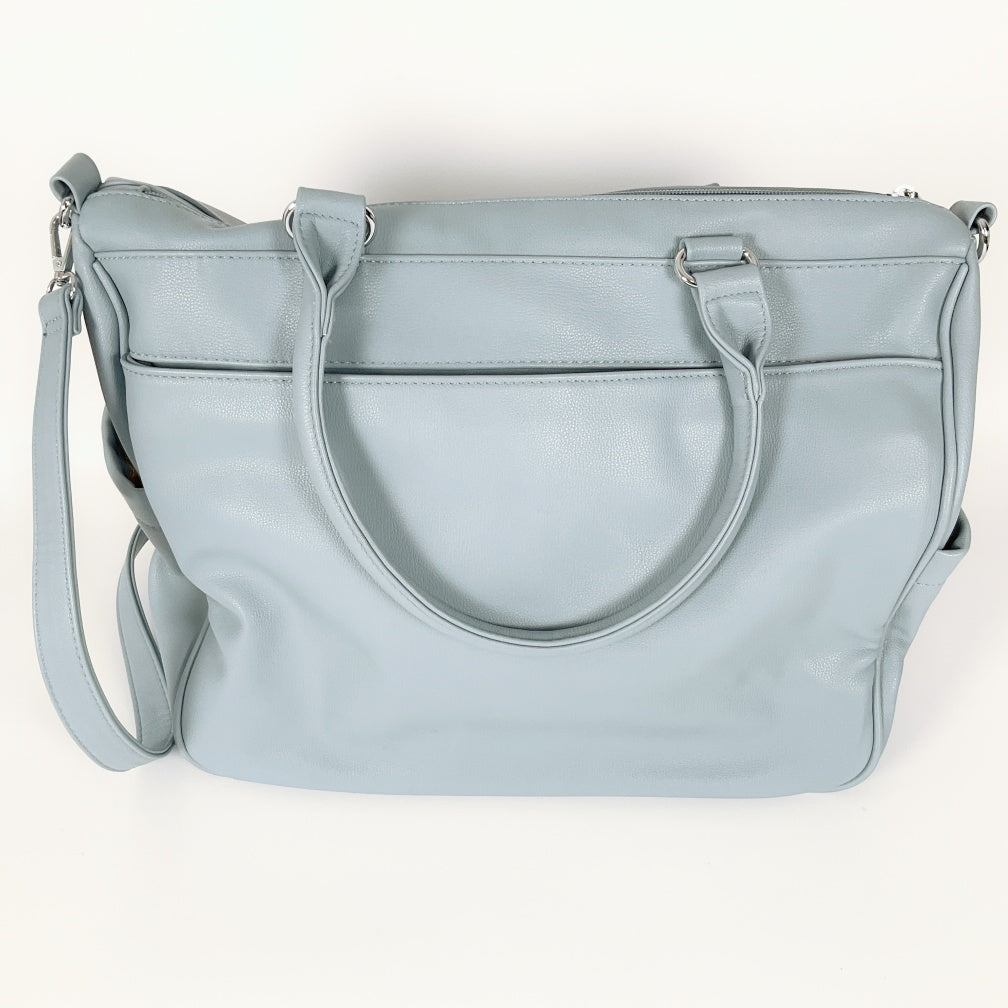 San Michelle Sabrina Tote Bag- Light Blue Structured Tote Bag