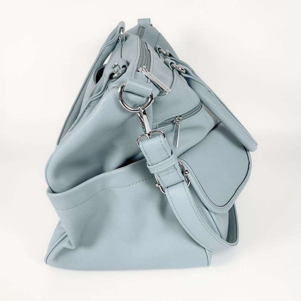 San Michelle Sabrina Tote Bag- Light Blue Structured Tote Bag