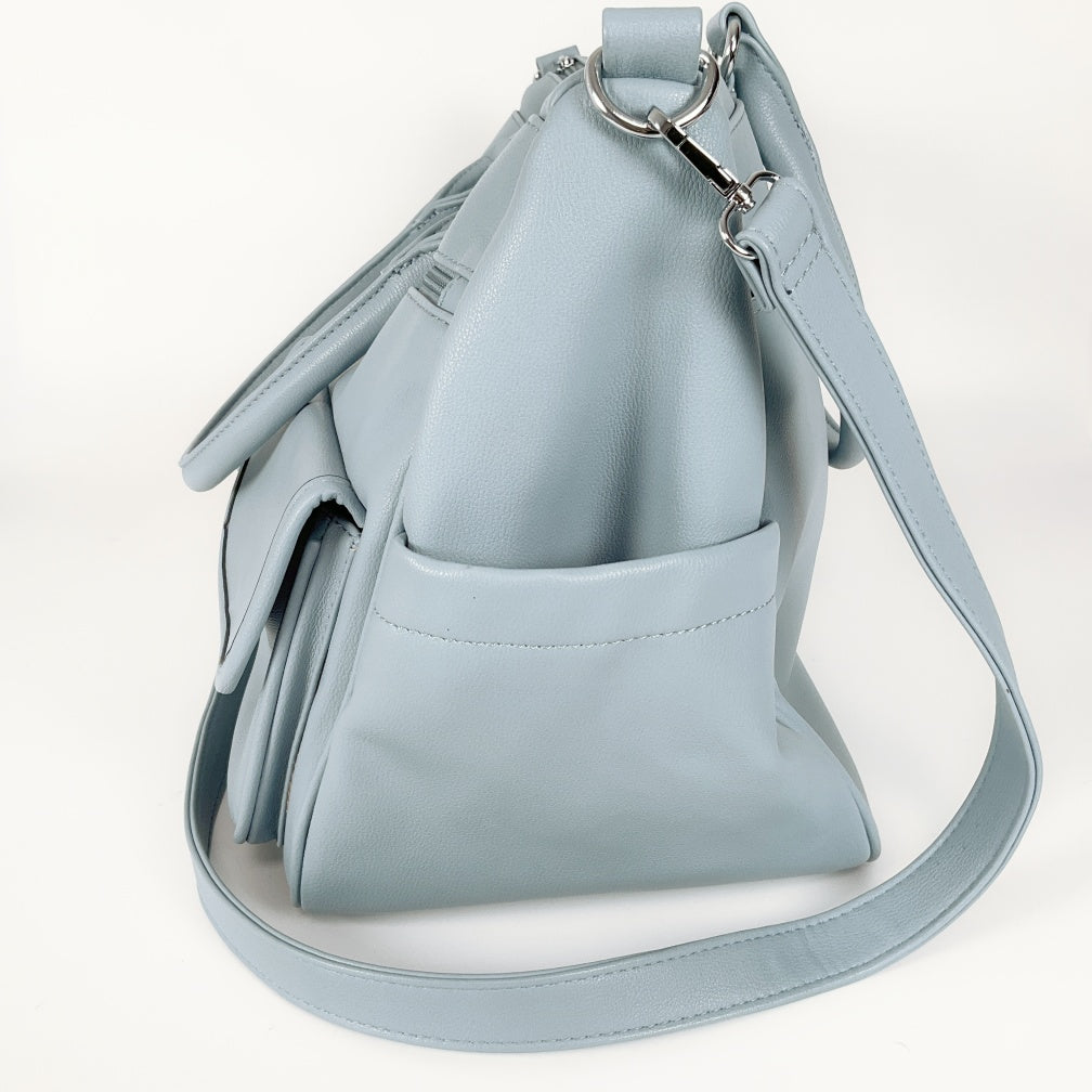 San Michelle Sabrina Tote Bag- Light Blue Structured Tote Bag