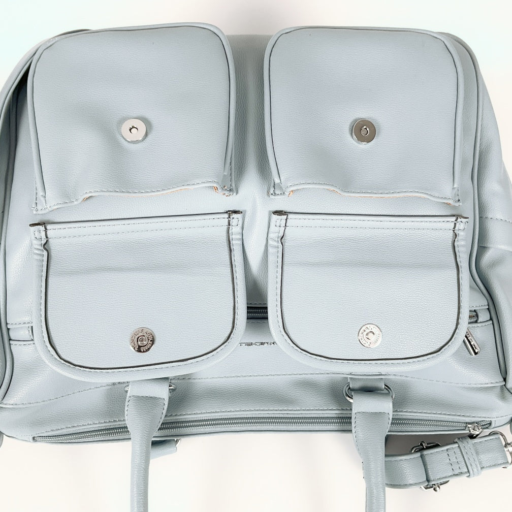 San Michelle Sabrina Tote Bag- Light Blue Structured Tote Bag