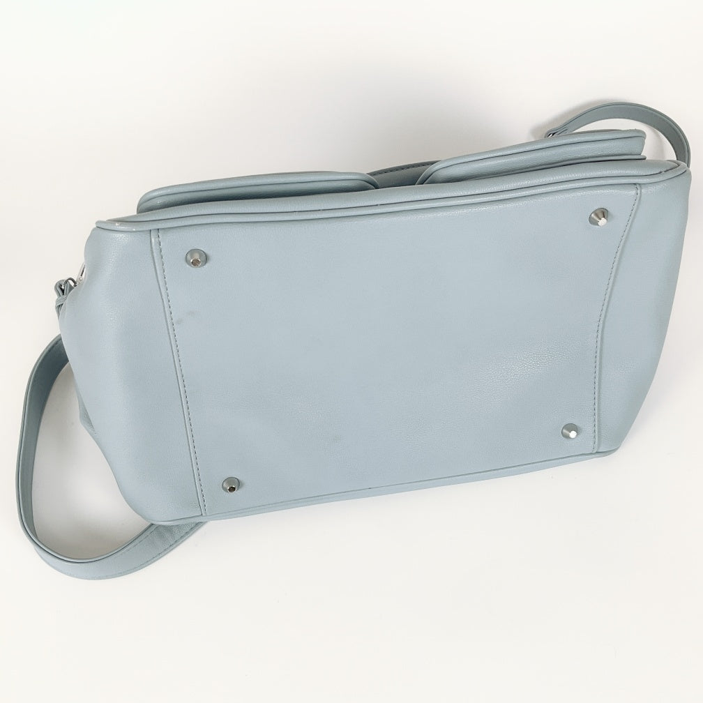 San Michelle Sabrina Tote Bag- Light Blue Structured Tote Bag