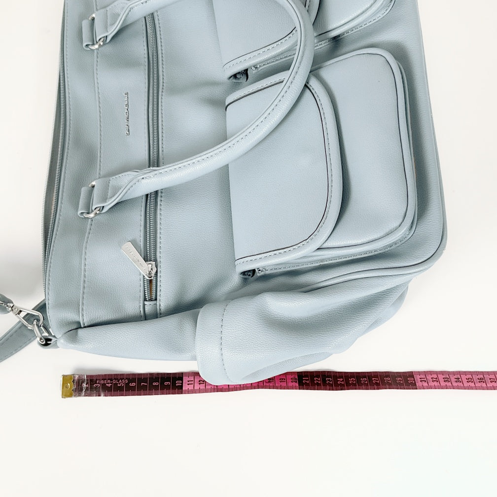 San Michelle Sabrina Tote Bag- Light Blue Structured Tote Bag