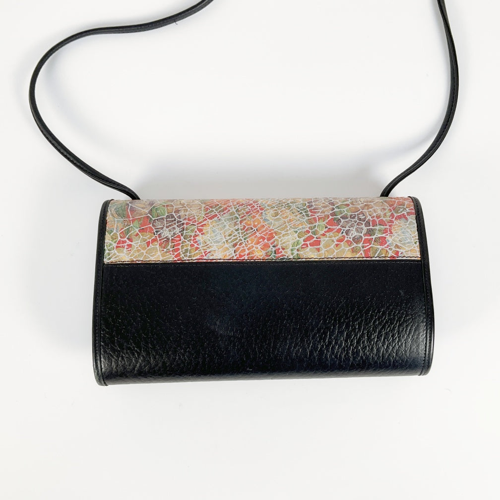 Floral Elegance-Textured Leather Shoulder Bag