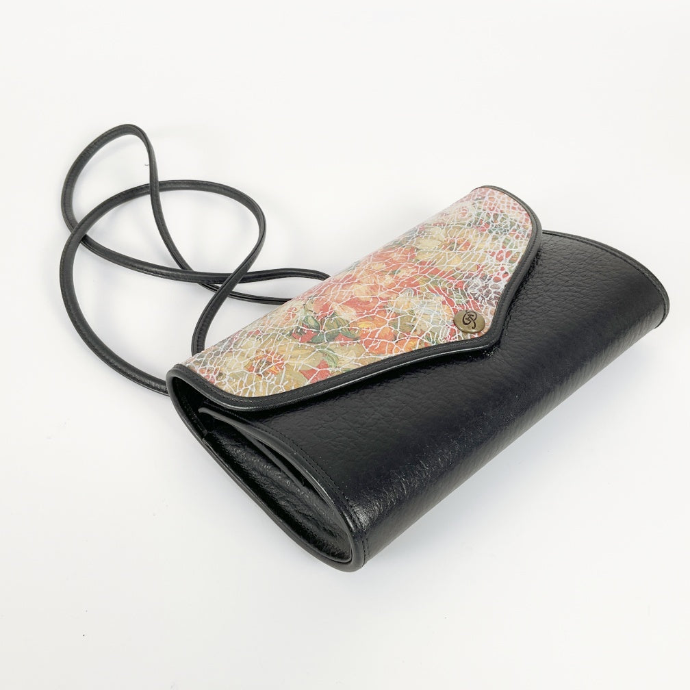 Floral Elegance-Textured Leather Shoulder Bag